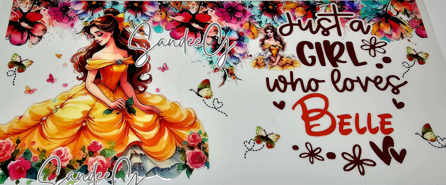Just a Girl who Loves Belle - UVDTF Wrap for cups/hard surfaces sticker