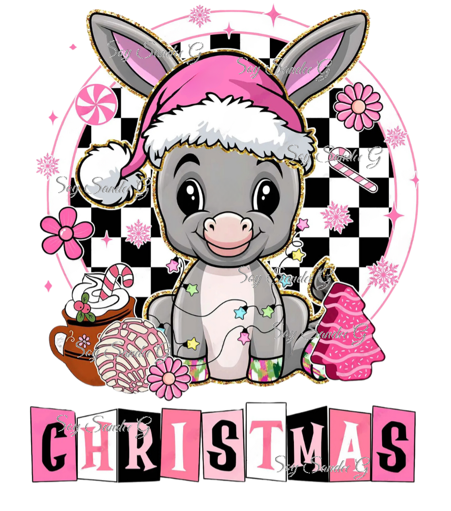 Christmas Donkey - UVDTF Decal for cups/hard surfaces sticker