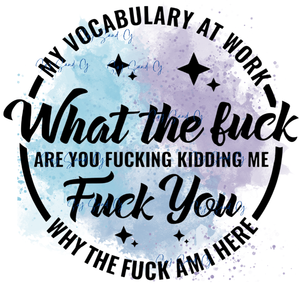 My Vocabulary at Work - UVDTF Decal for cup/hard surfaces sticker