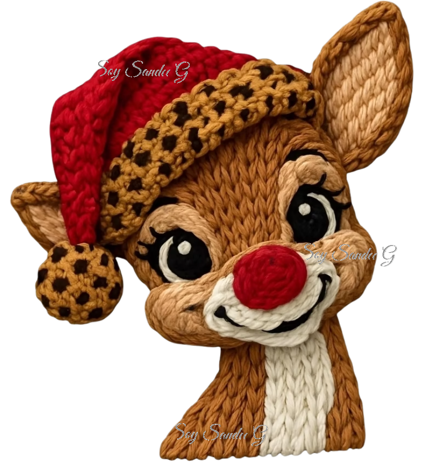 Embroidered Rudolph - UVDTF Decal for cups/hard surfaces sticker
