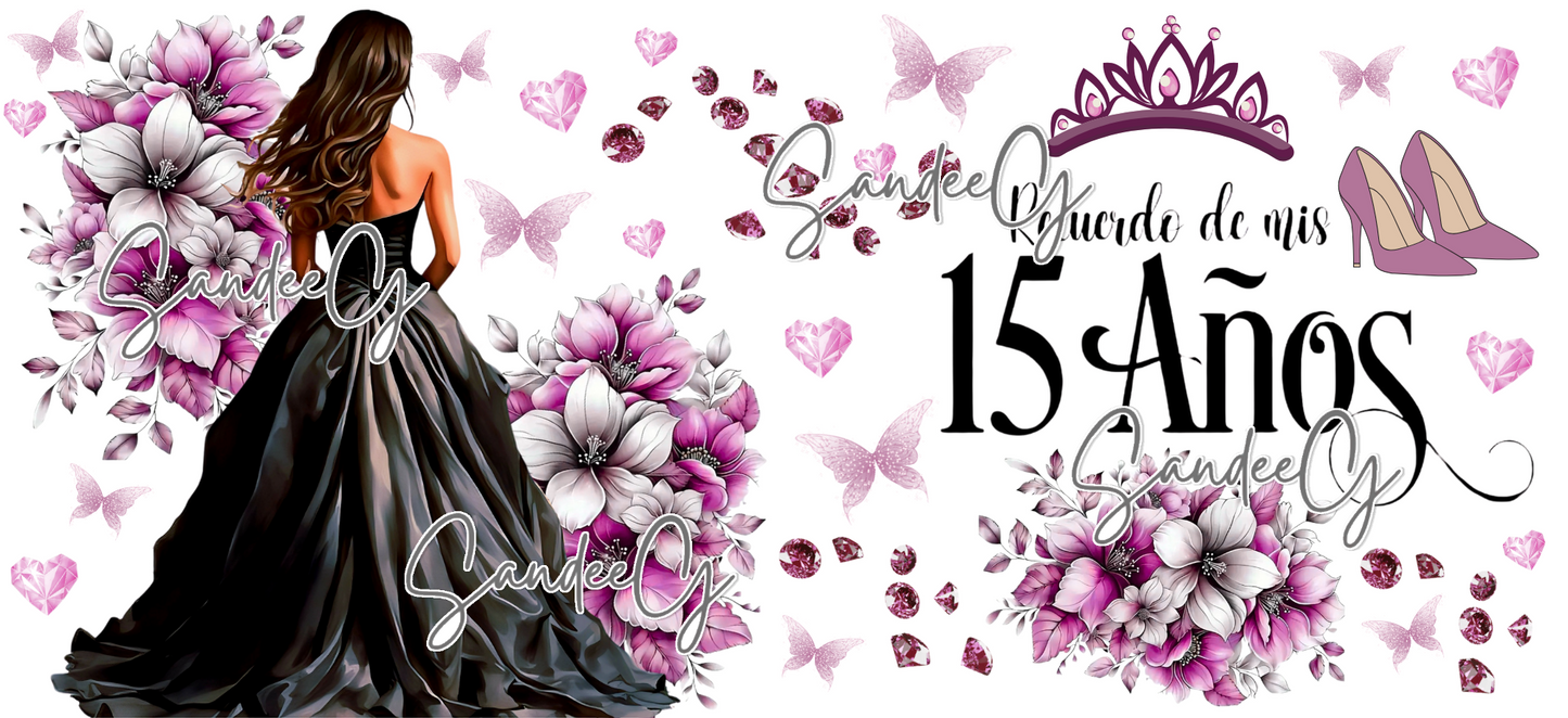 Mis Quince Purple - UVDTF Wrap for cups/hard surfaces sticker