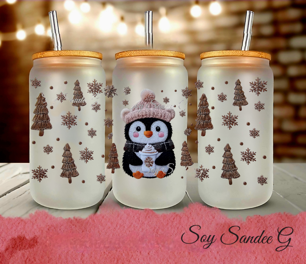 Embroidered Penguin - UVDTF Wrap for cups/hard surfaces sticker