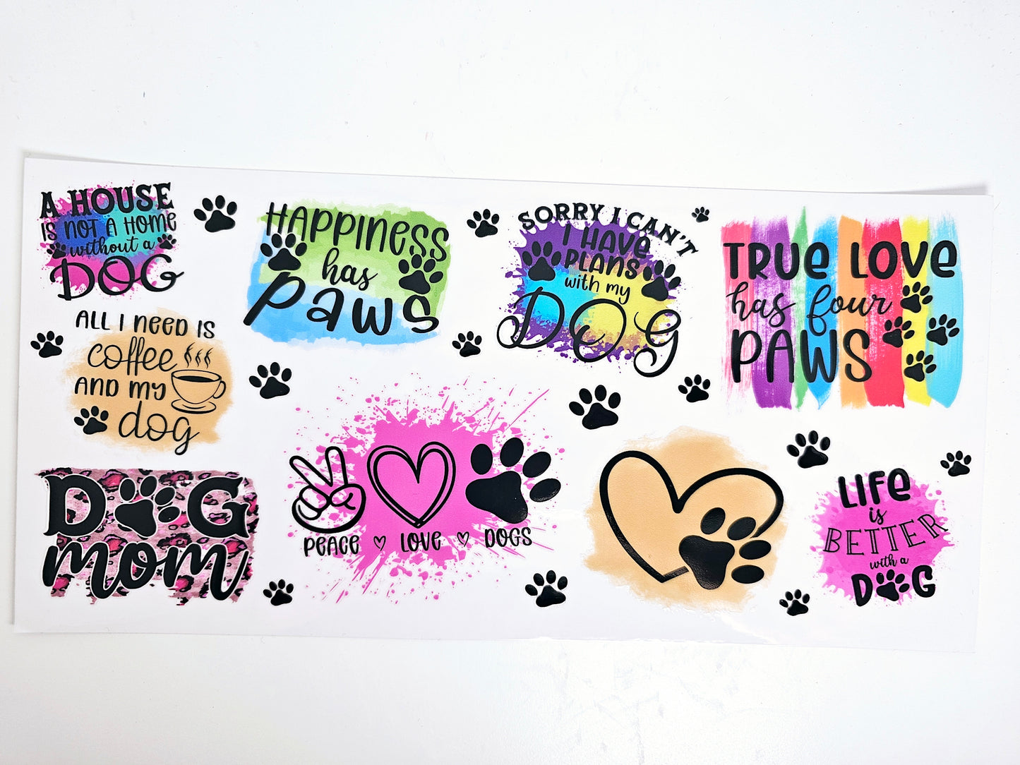 Dog Quotes - UVDTF Wrap for cups/hard surfaces sticker