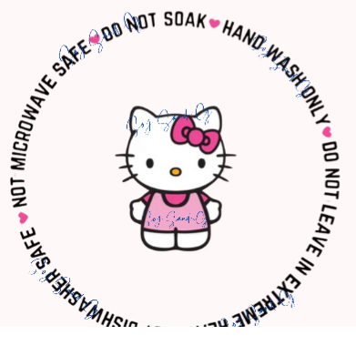 Hello Kitty Cup Care - UVDTF Decal with cup instructions sticker
