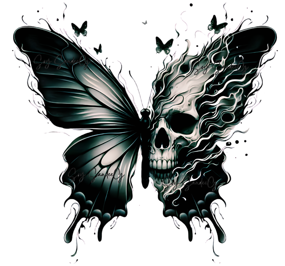 Skull Butterfly - UVDTF Decal for cups/hard surfaces sticker