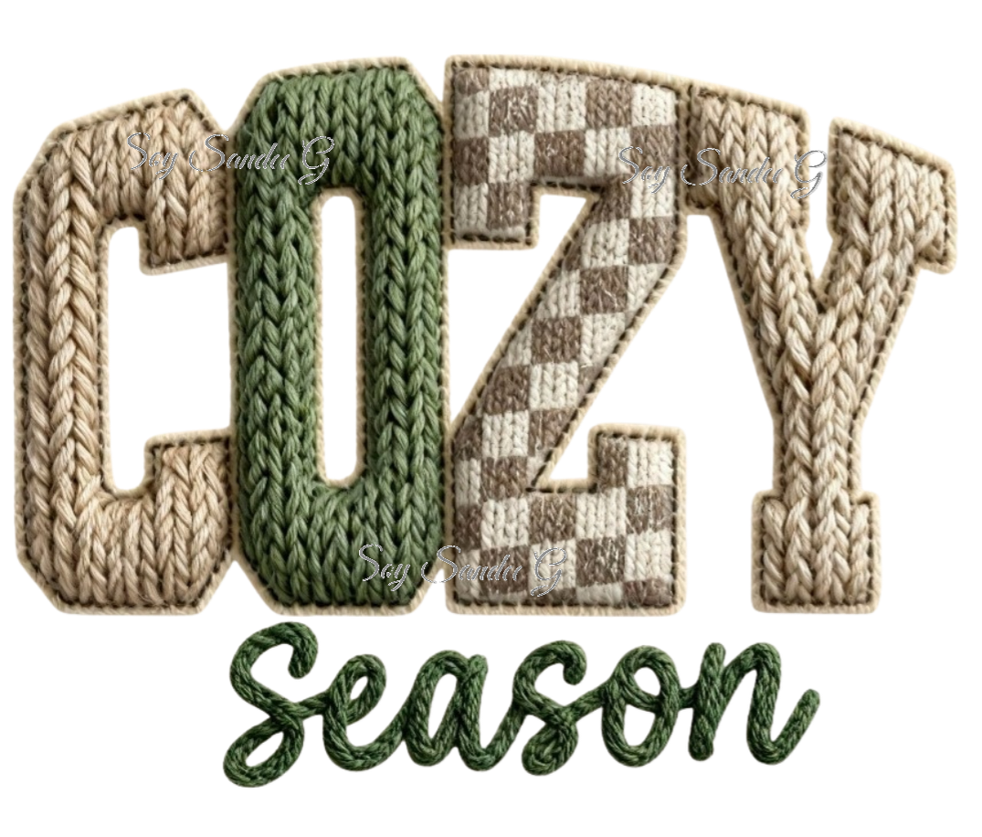 Embroidered Cozy Season - UVDTF Decal for cups/hard surfaces sticker