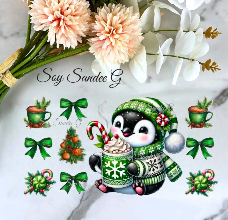 Green Penguin - UVDTF Wrap for cups/hard surfaces sticker
