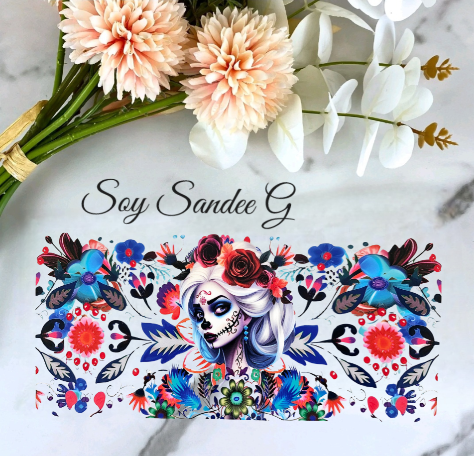 Envoltura UVDTF de Belleza Blanca del Día de los Muertos