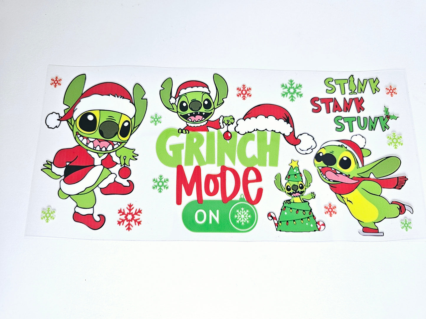 Grinch Stitch Stink Stank - UVDTF Wrap for cups/hard surfaces sticker