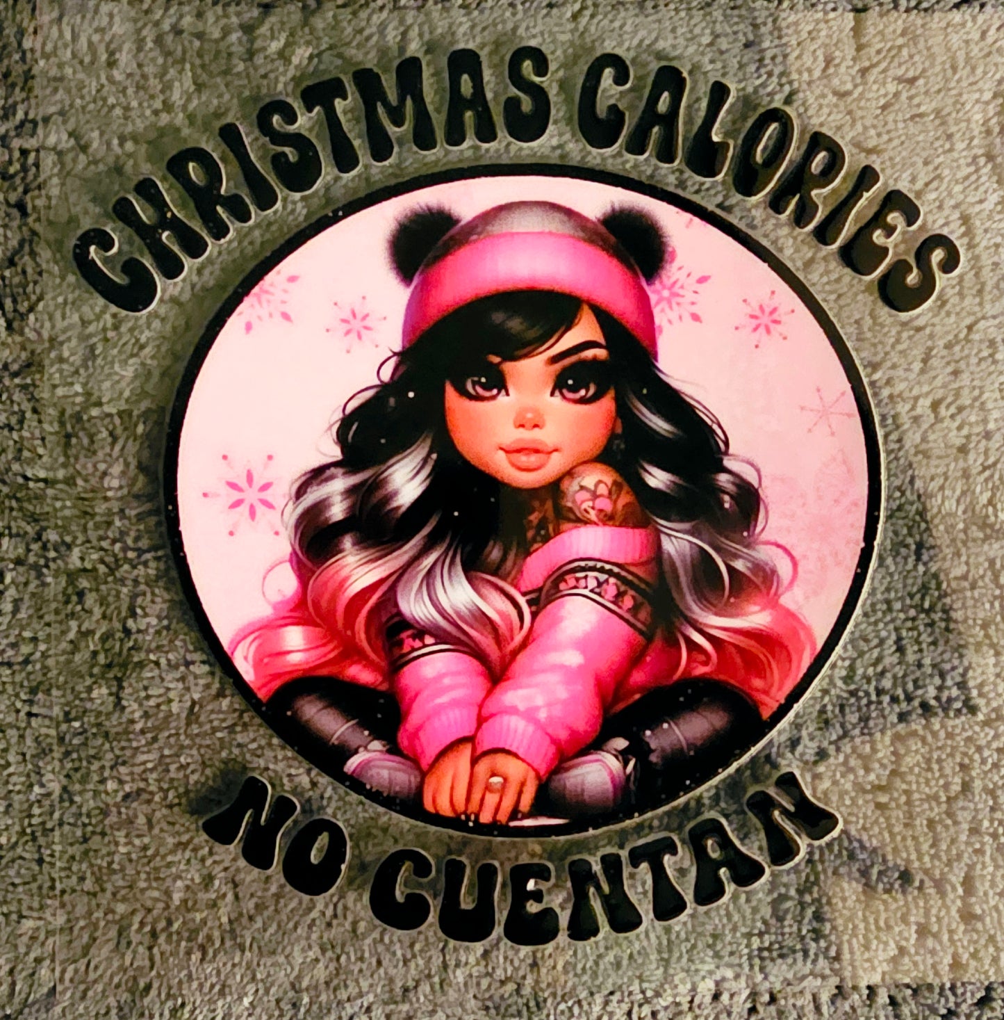 Pink Cutie Christmas Calories Don't Count - UVDTF Decal for cups/hard surfaces sticker
