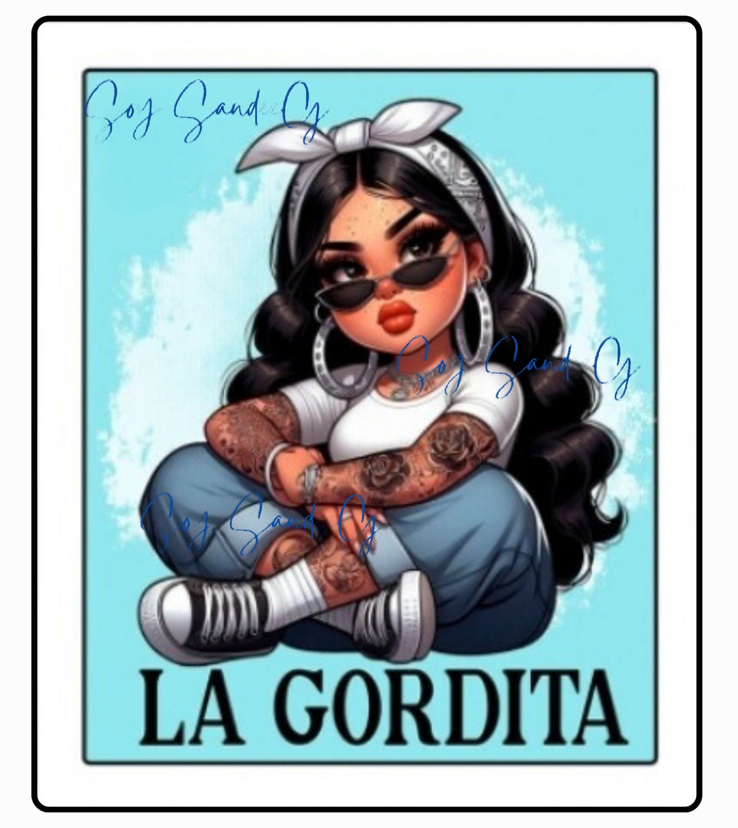 Gordita Blue - UVDTF Decal for cups/hard surfaces sticker