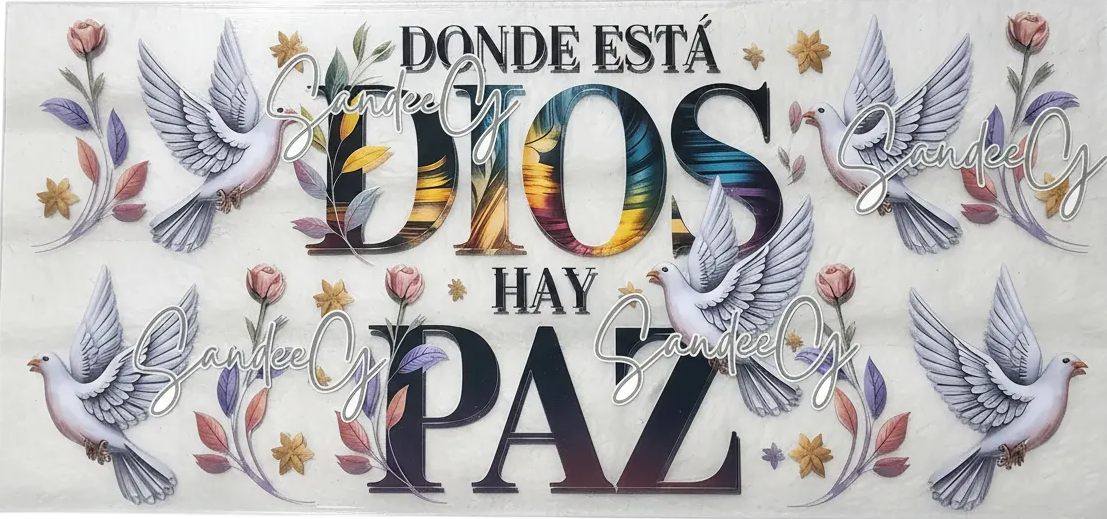 Donde está Dios (Where God Is) - UVDTF Wrap for cups/hard surfaces sticker