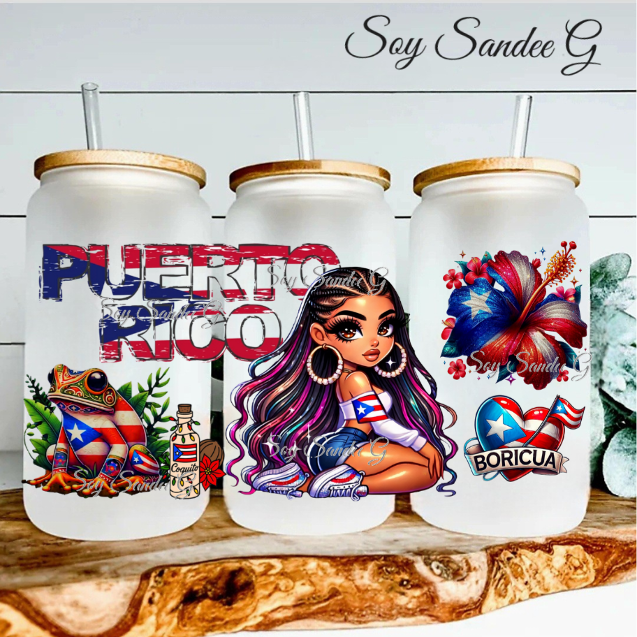 Puerto Rican Cutie - UVDTF Wrap for cups/hard surfaces sticker