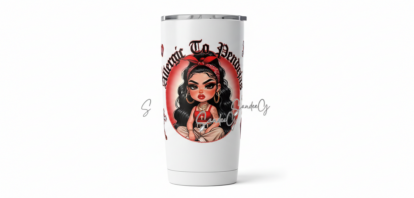 Allergic to Pendejas Red - UVDTF Wrap for cups/hard surfaces sticker