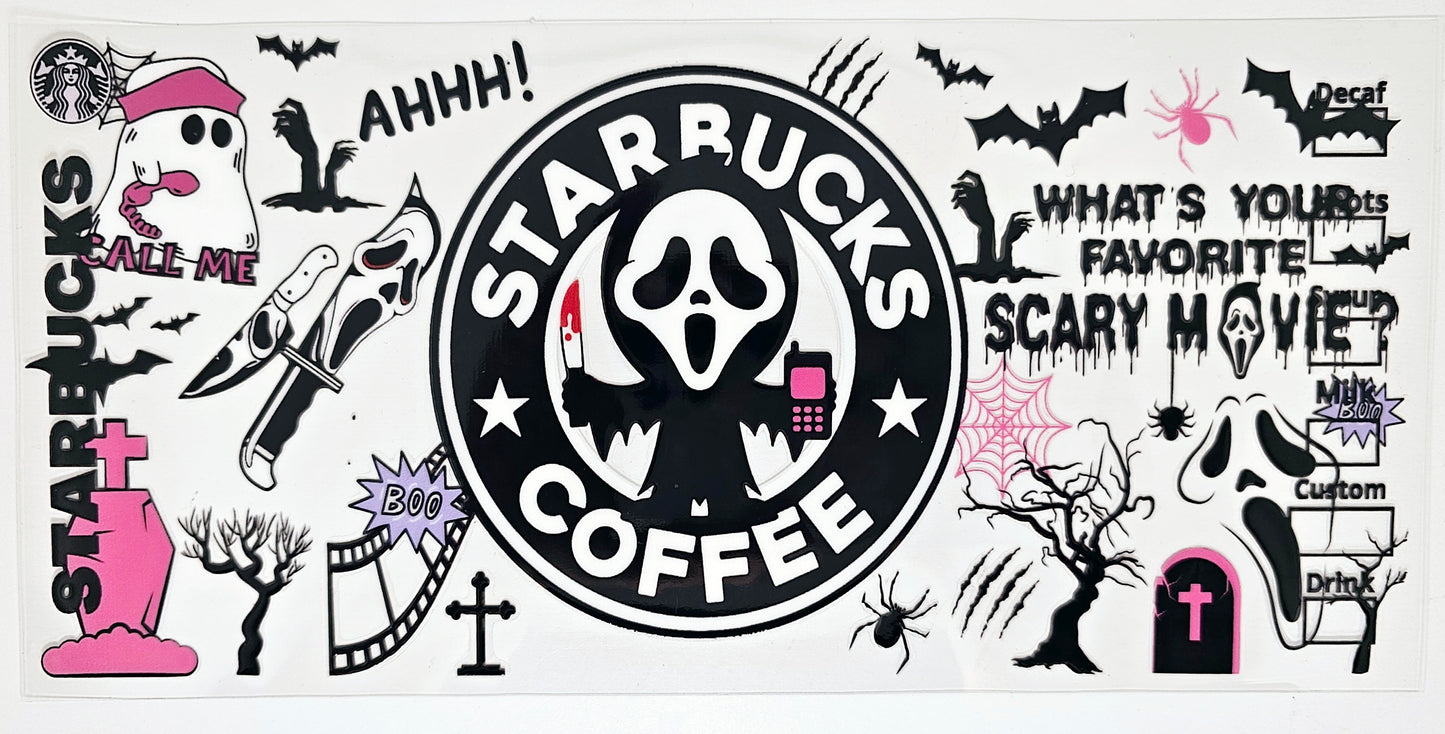 Envoltura UVDTF de Scream Starbucks
