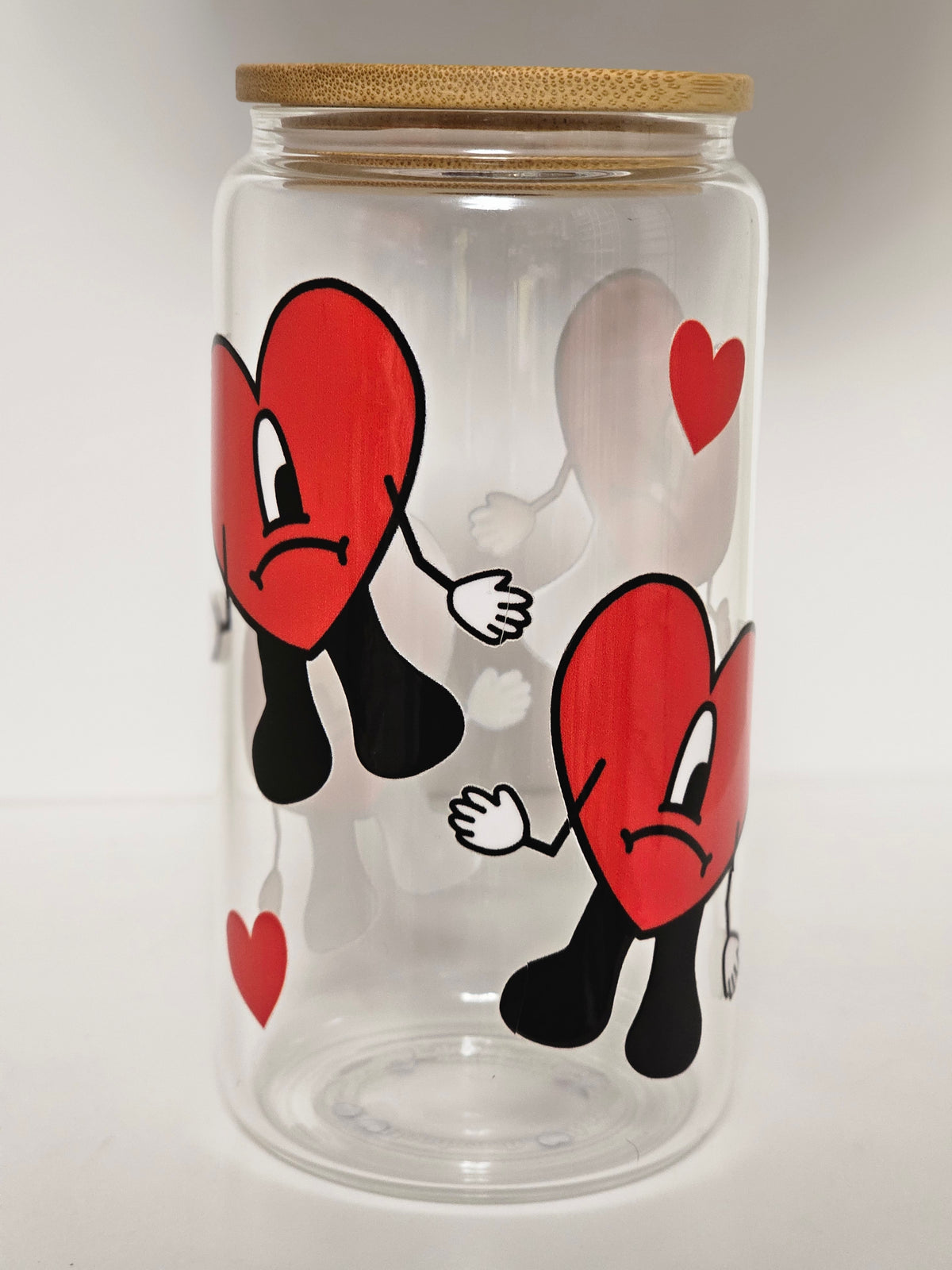 Ready to Ship - 16 oz Glass Cup with Plastic Straw - Premade cup