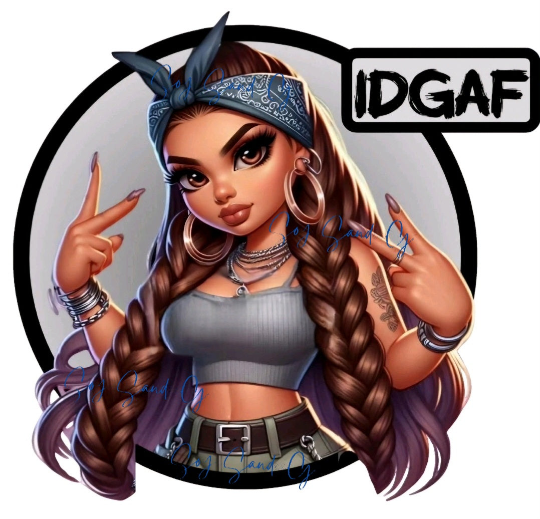 IDGAF - UVDTF Decal for cups/hard surfaces sticker