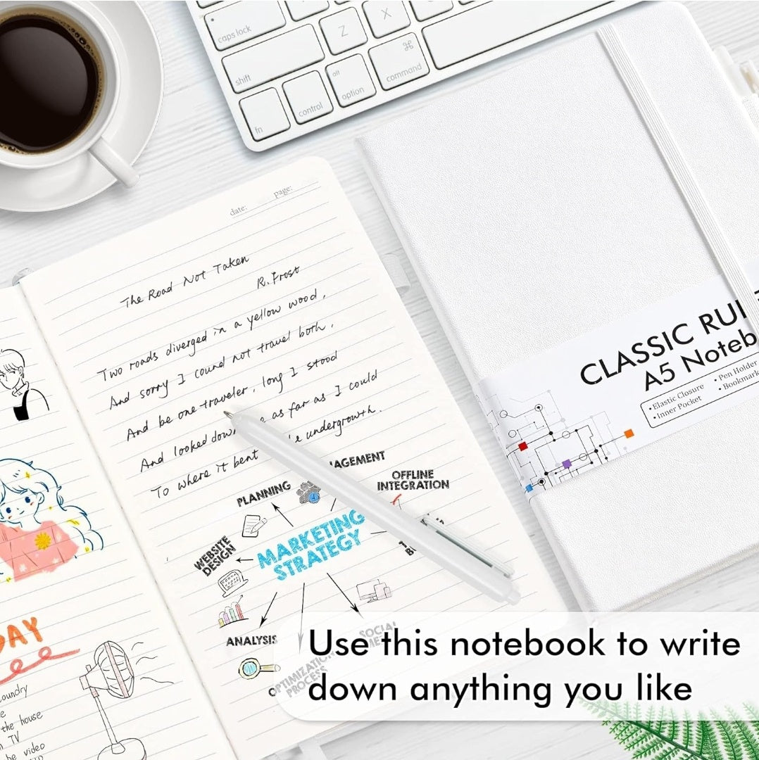 Journals - White Lined Hardback Cover