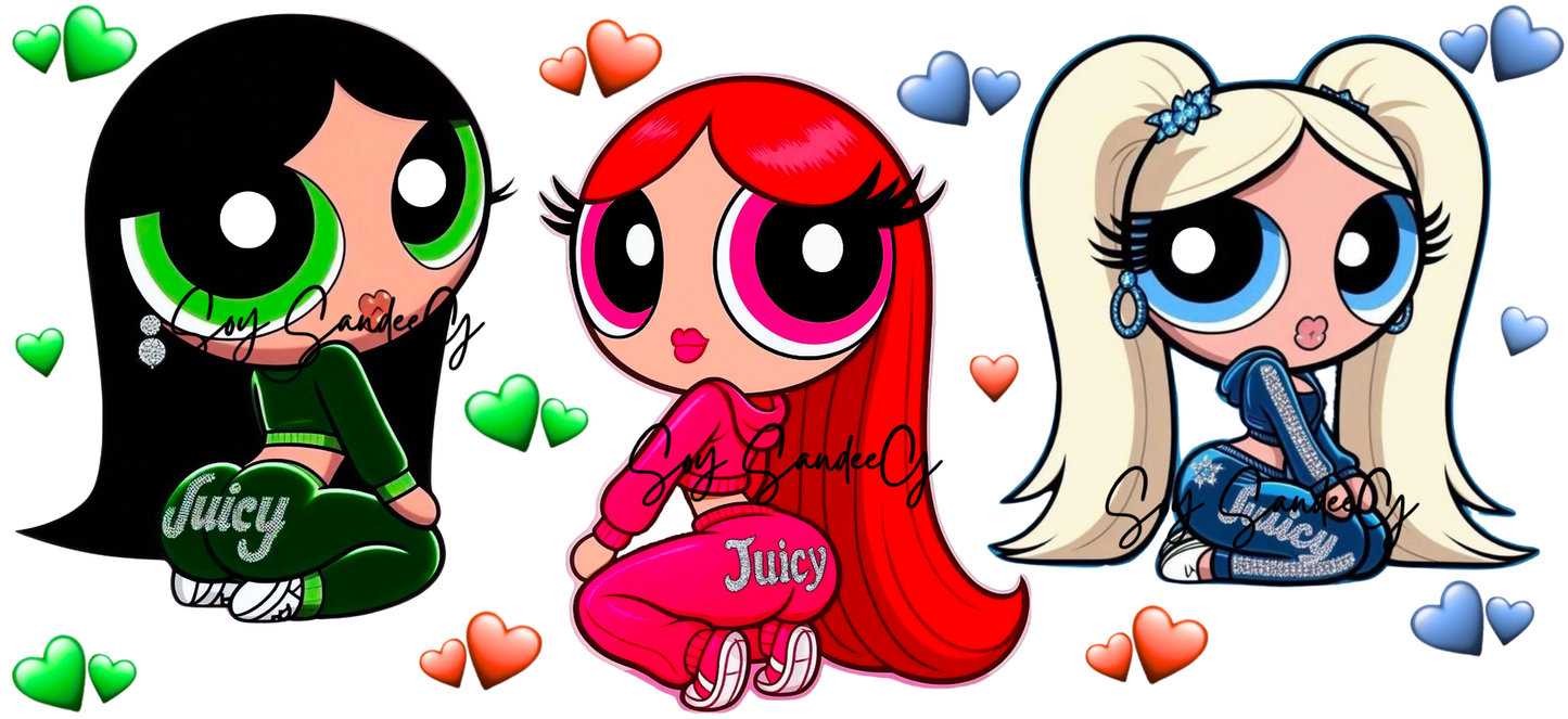 Juicy Power Puff Girls - UVDTF Wrap for cups/hard surfaces sticker