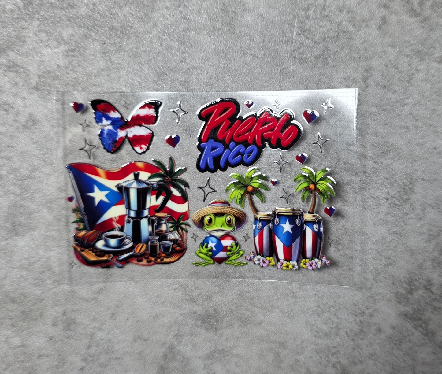 Puerto Rico Credit Card Sticker (Clear Background) - UVDTF Decal for credit card sticker