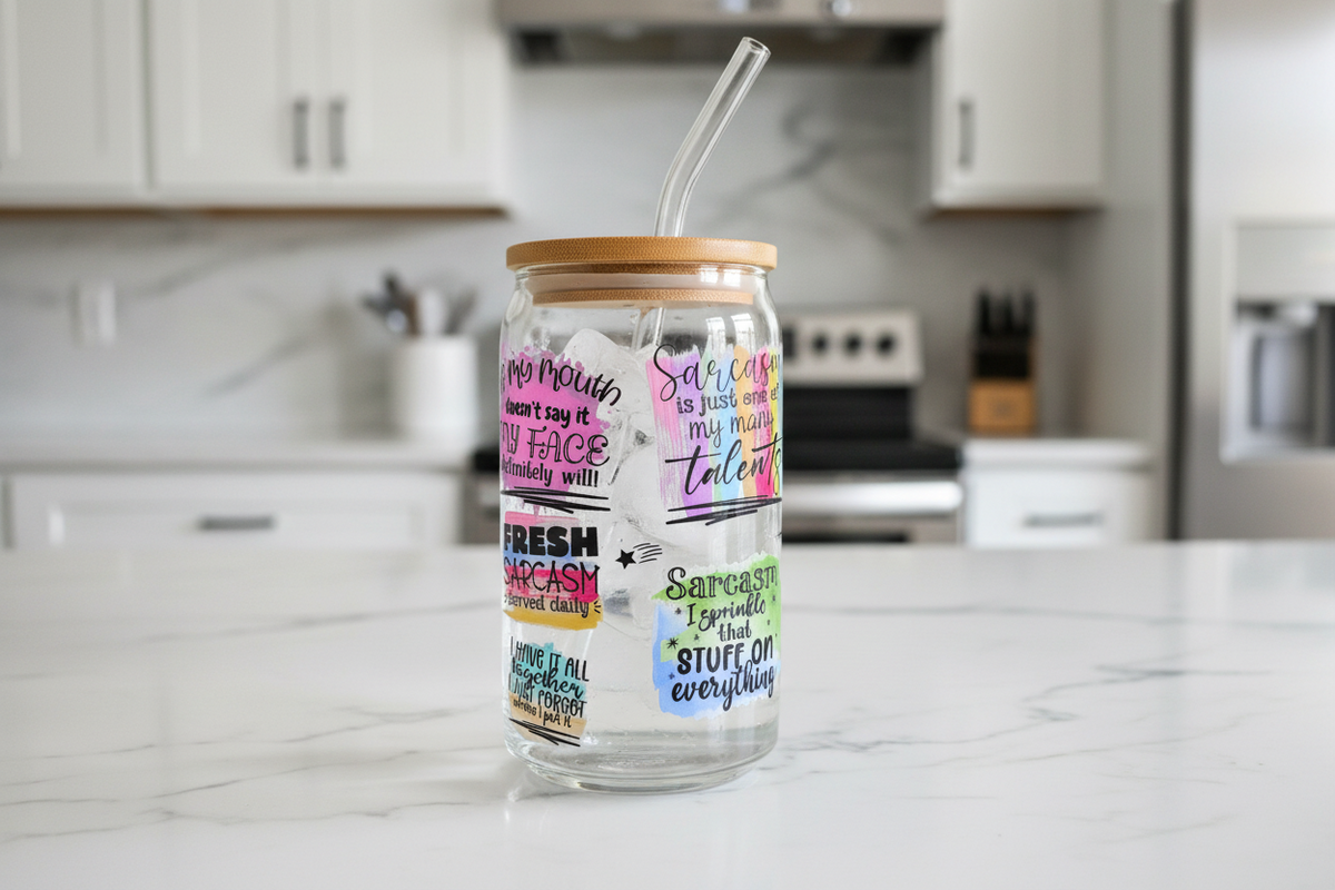 Sarcasm phrases - UVDTF Wrap for cups/hard surfaces sticker