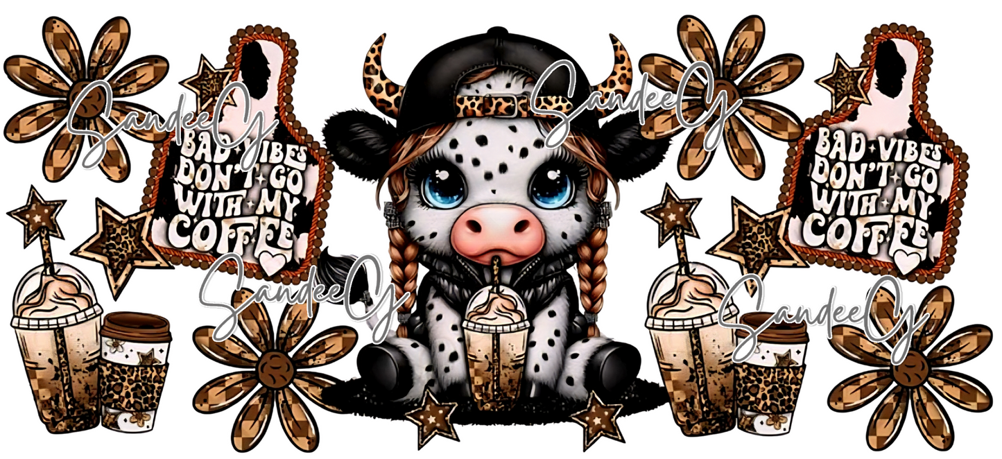 Baby Highland Bad Vibes Cow - UVDTF Wrap for cups/hard surfaces sticker