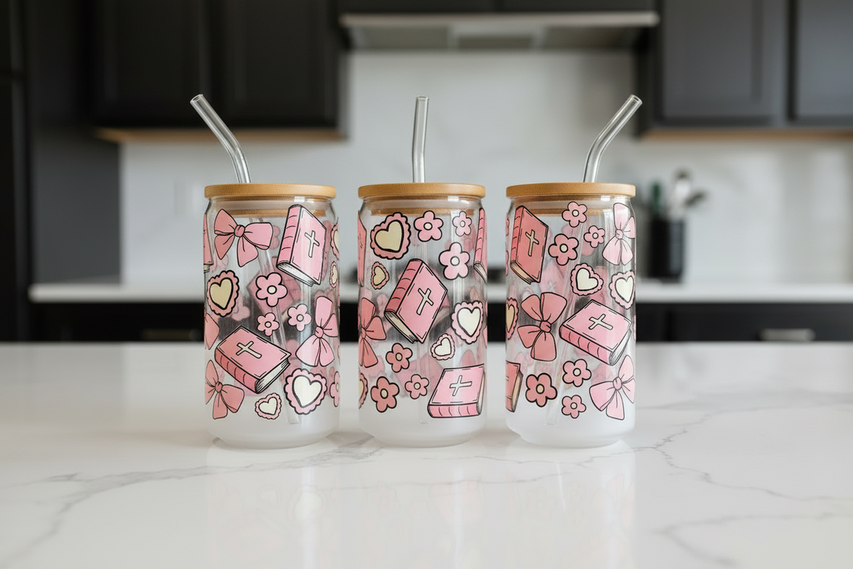 Pink Bibles - UVDTF Wrap for cups/hard surfaces sticker