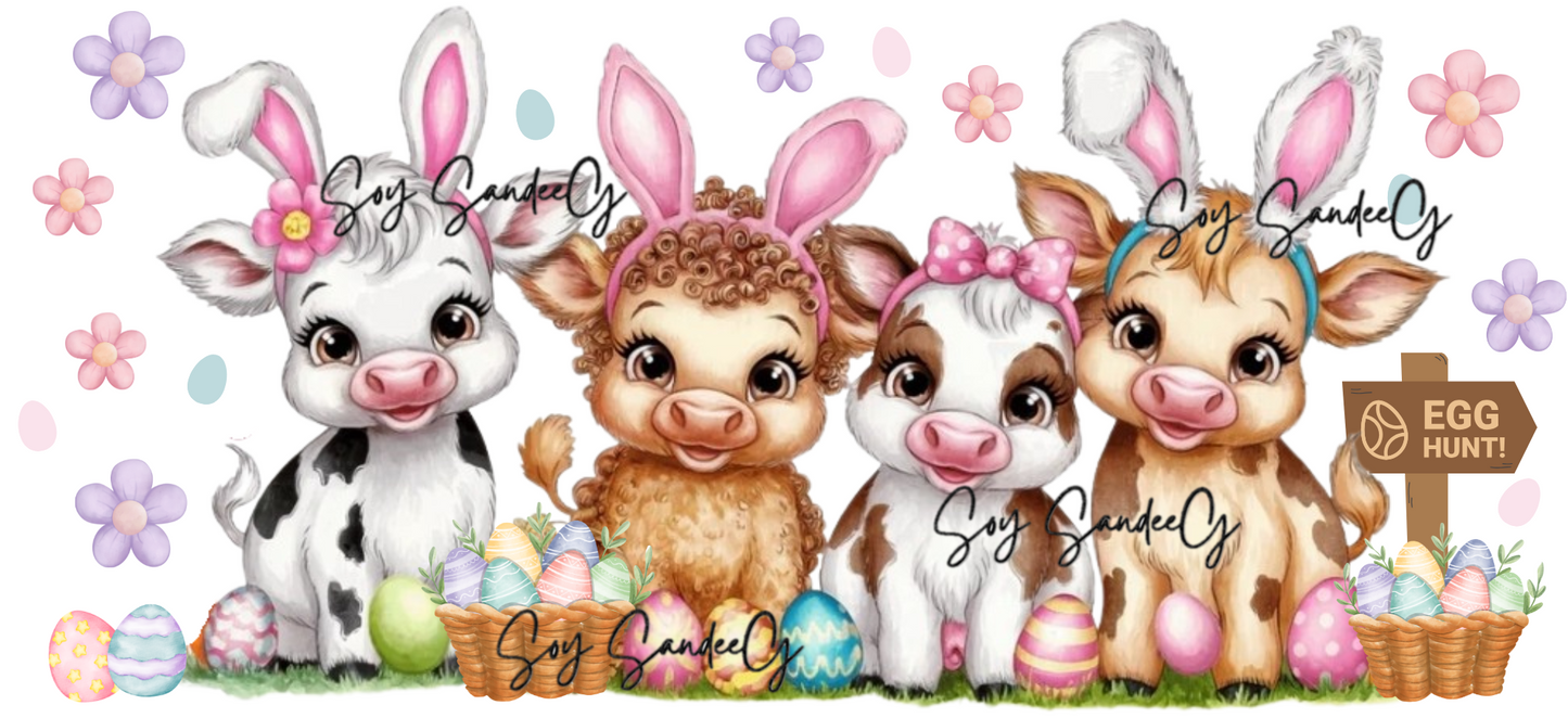 Easter Cows - UVDTF Wrap for cups/hard surfaces sticker