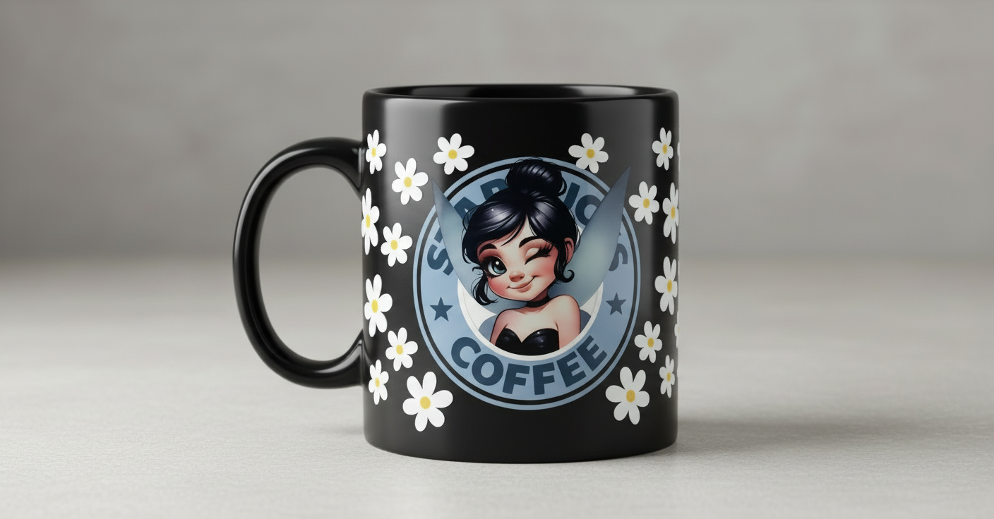 Dark Hair Fairy - UVDTF Wrap for cups/hard surfaces sticker