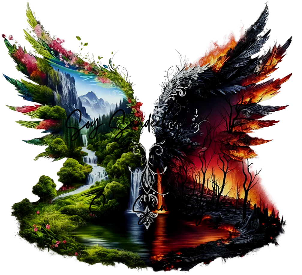 Water & Fire Wings - UVDTF Decal for cups/hard surfaces sticker