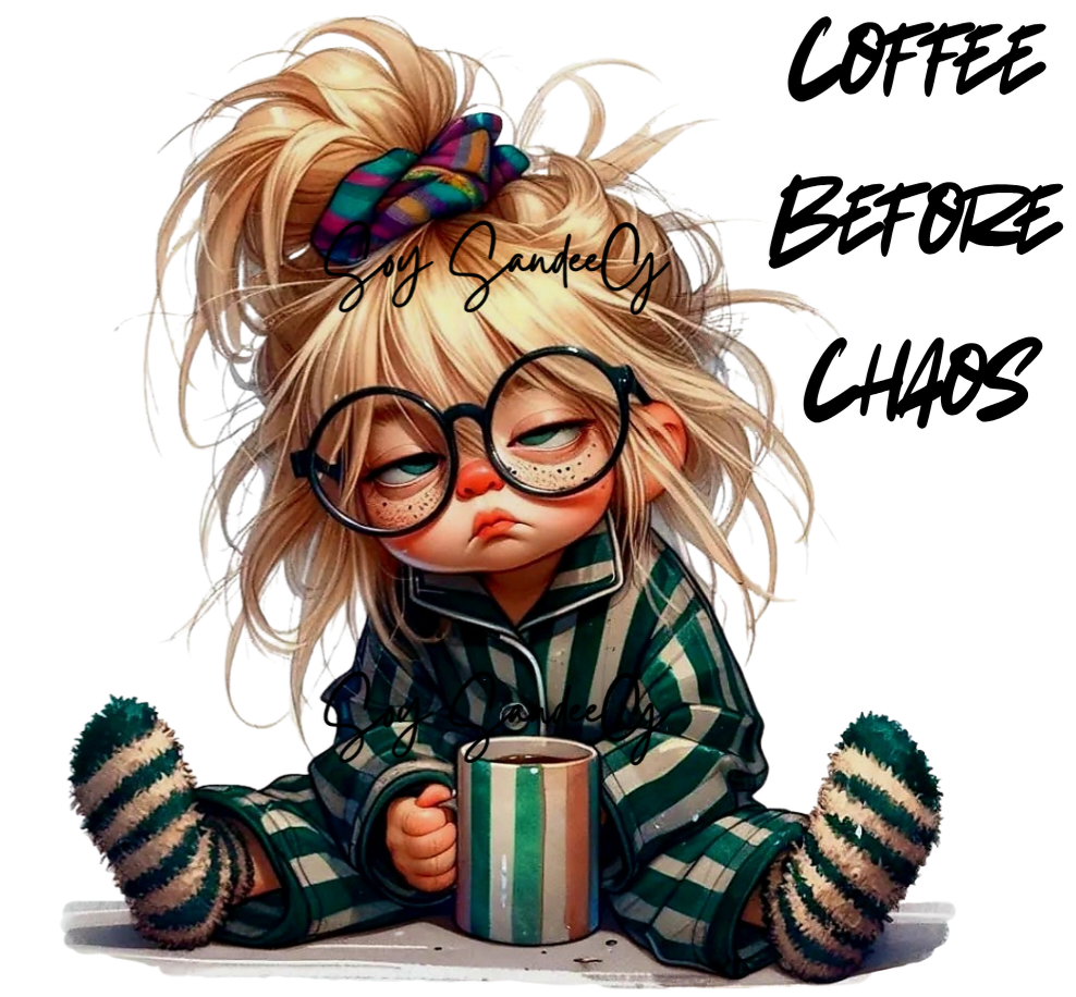 Coffee Before Chaos - UVDTF Wrap for cups/hard surfaces sticker