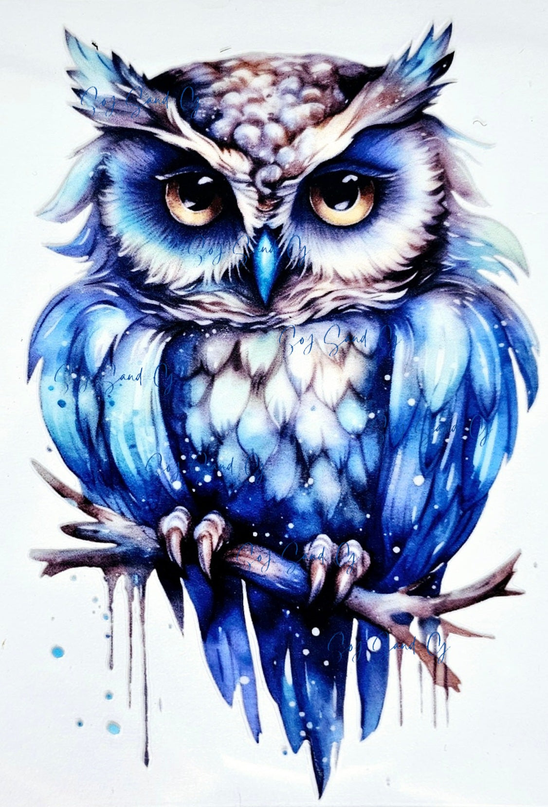 Blue Owl - UVDTF Decal for cups/hard surfaces sticker