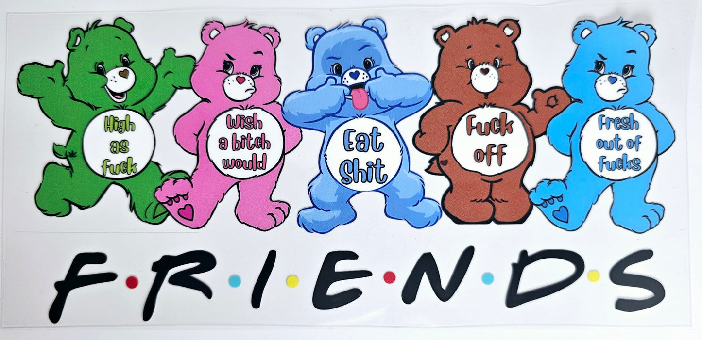 Naughty Bears Friends - UVDTF Wrap for cups/hard surfaces sticker