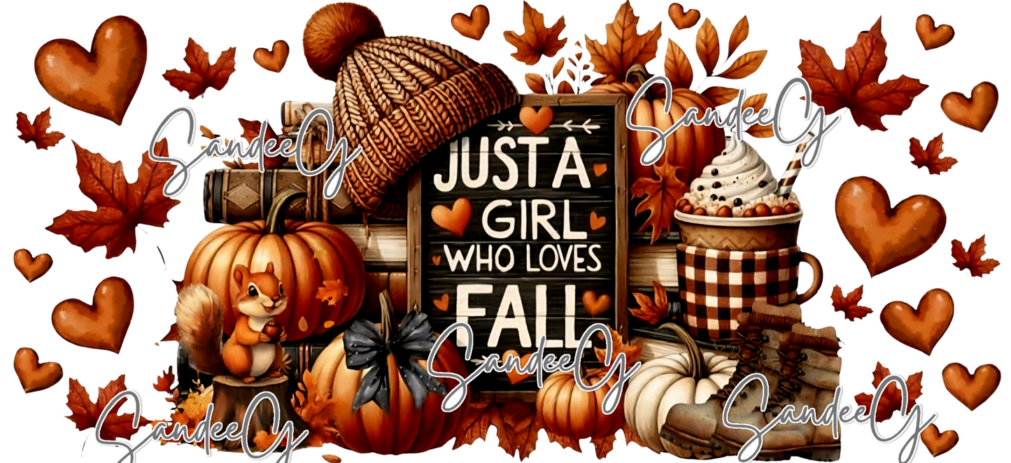 Just a girl who loves Fall - UVDTF Wrap for cups/hard surfaces sticker