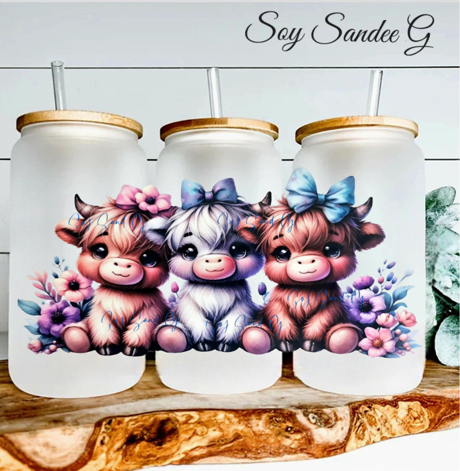 3 Adorable Cows - UVDTF Wrap for cups/hard surfaces sticker