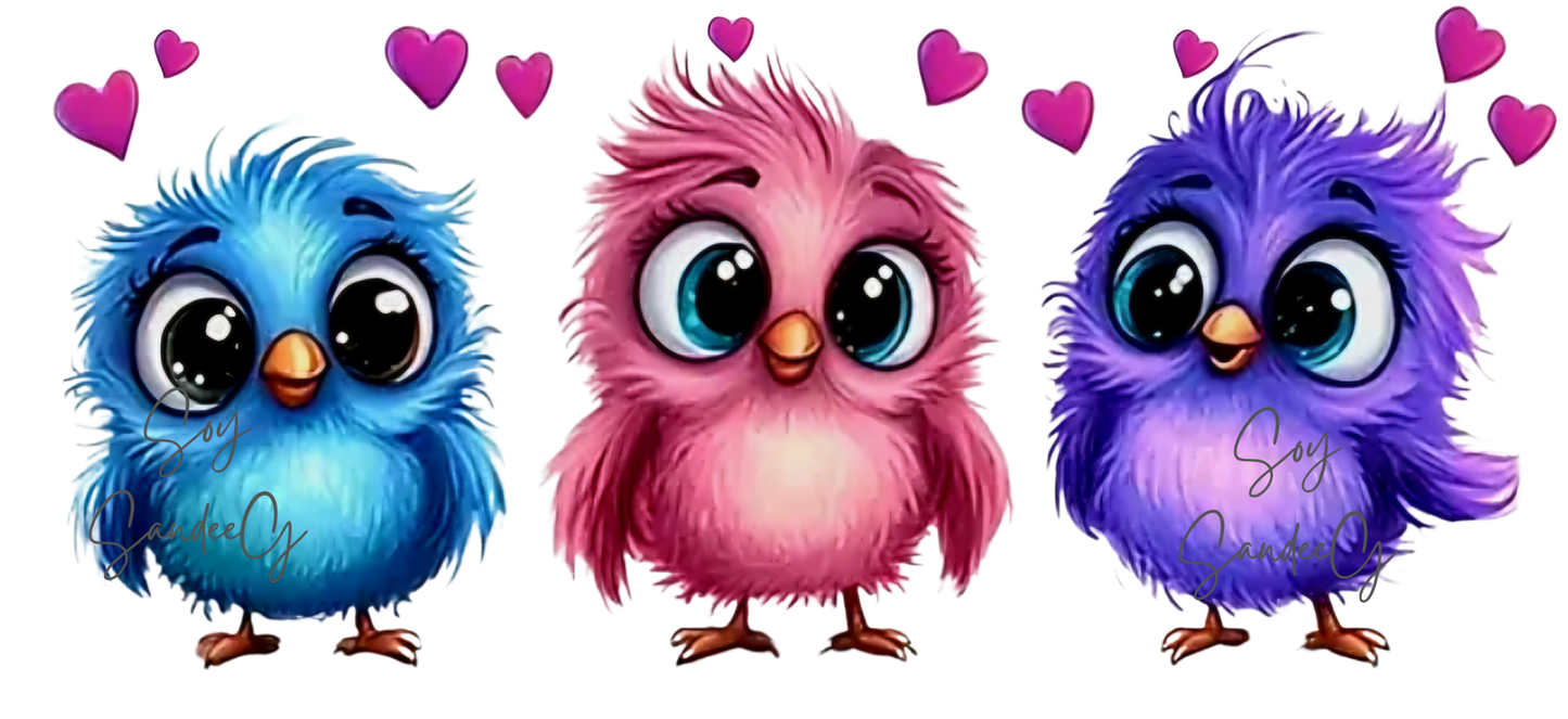 3 Cute Birdies - UVDTF Wrap for cups/hard surfaces sticker