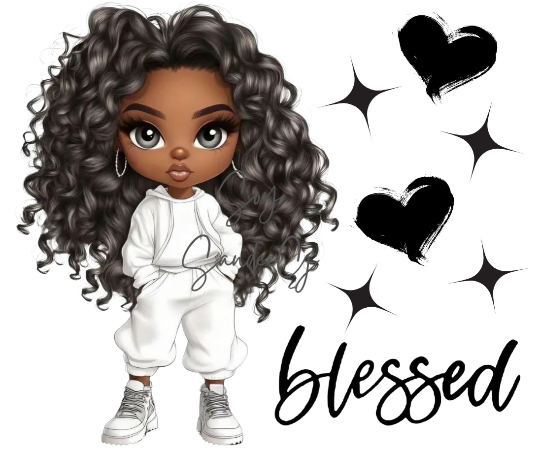 White Joggers Blessed - UVDTF Decal for cups/hard surfaces sticker