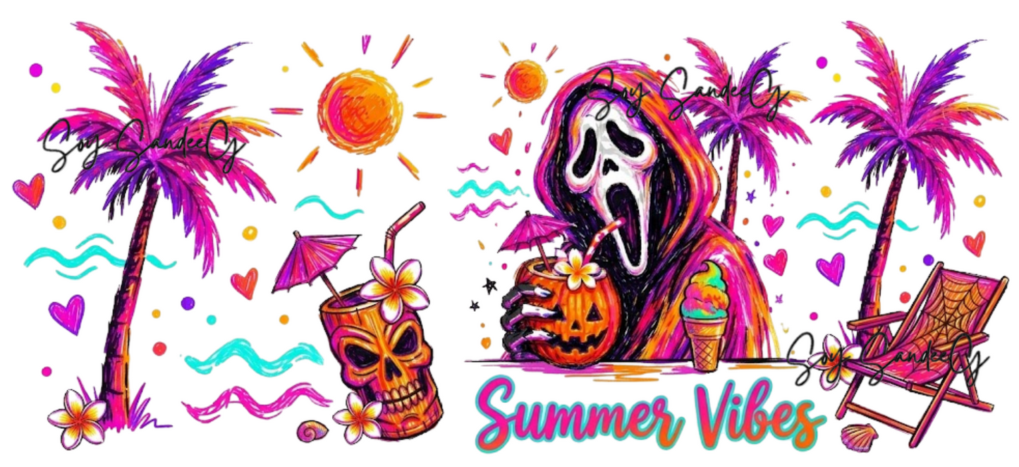 Summer Vibes Ghostface - UVDTF Wrap for cups/hard surfaces sticker