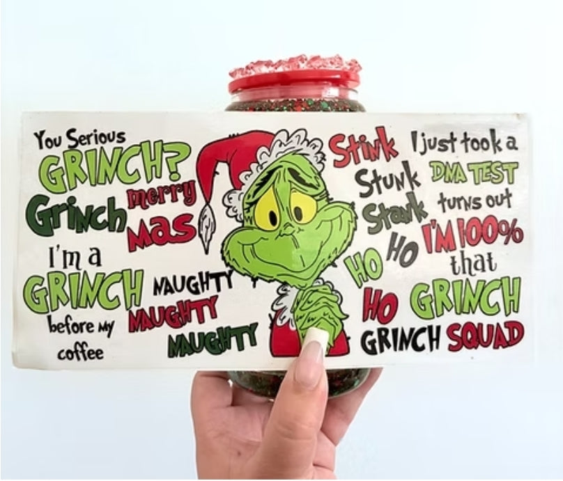Grinch Sayings - UVDTF Wrap for cups/hard surfaces sticker