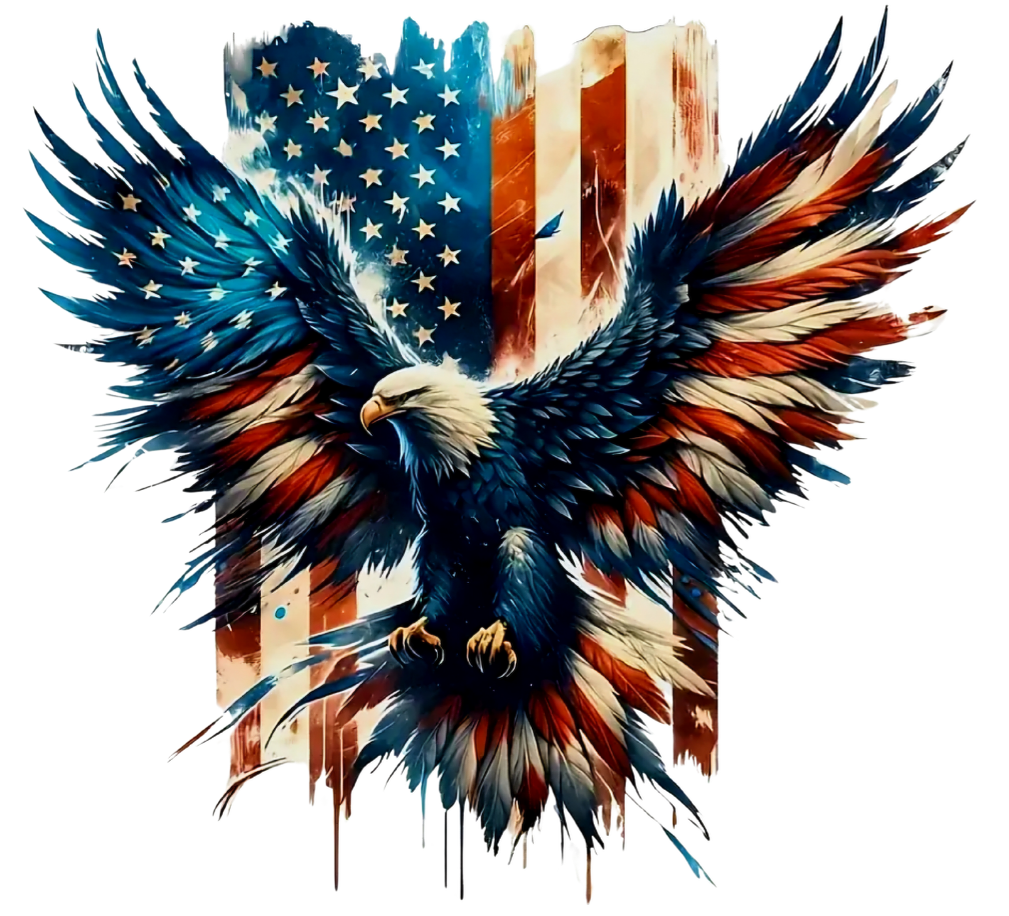 American Eagle & Flag - UVDTF Decal for cups/hard surfaces sticker