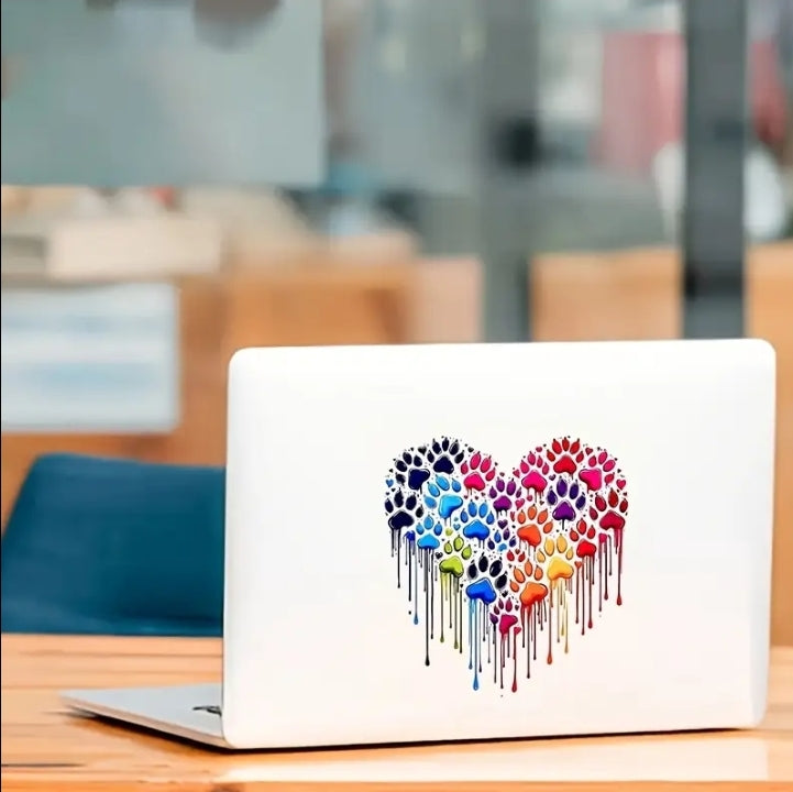 Animal Paw Print Heart - UVDTF Decal for cups/hard surfaces sticker