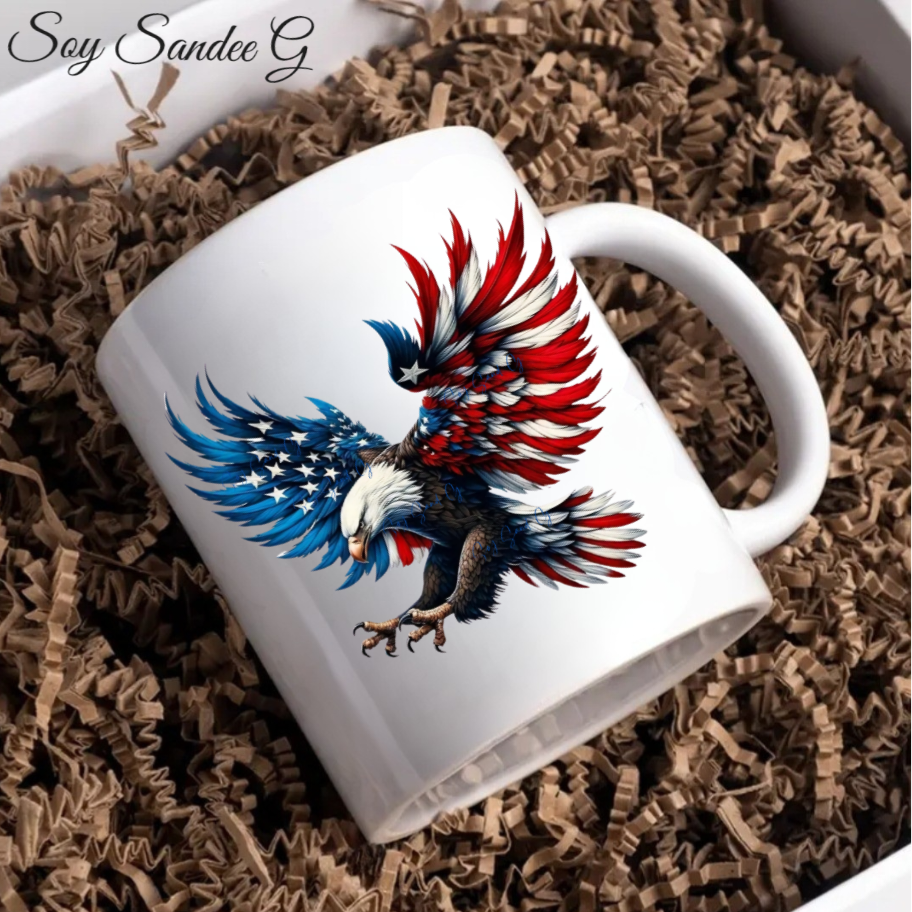 Calcomanía UVDTF con águila patriótica n.° 2