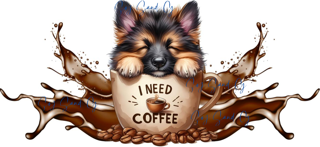 German Shepard in a Mug - UVDTF Wrap for cups/hard surfaces sticker