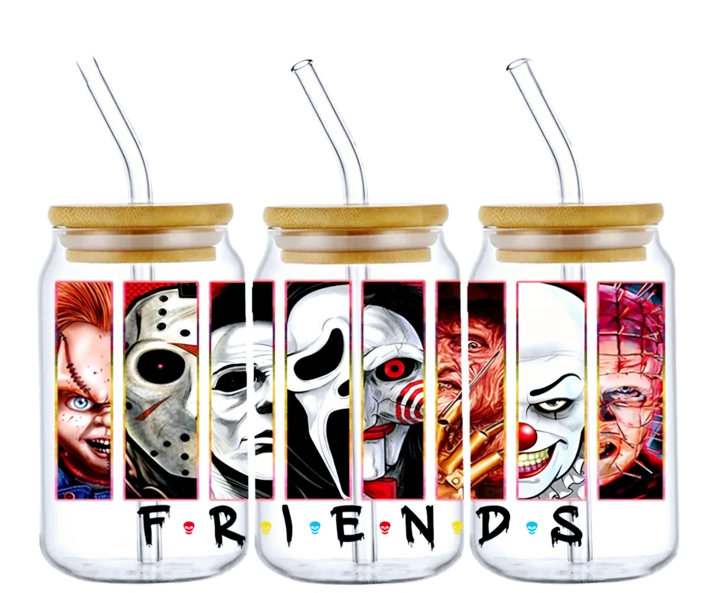 Halloween Graphic Friends - UVDTF Wrap for cups/hard surfaces sticker