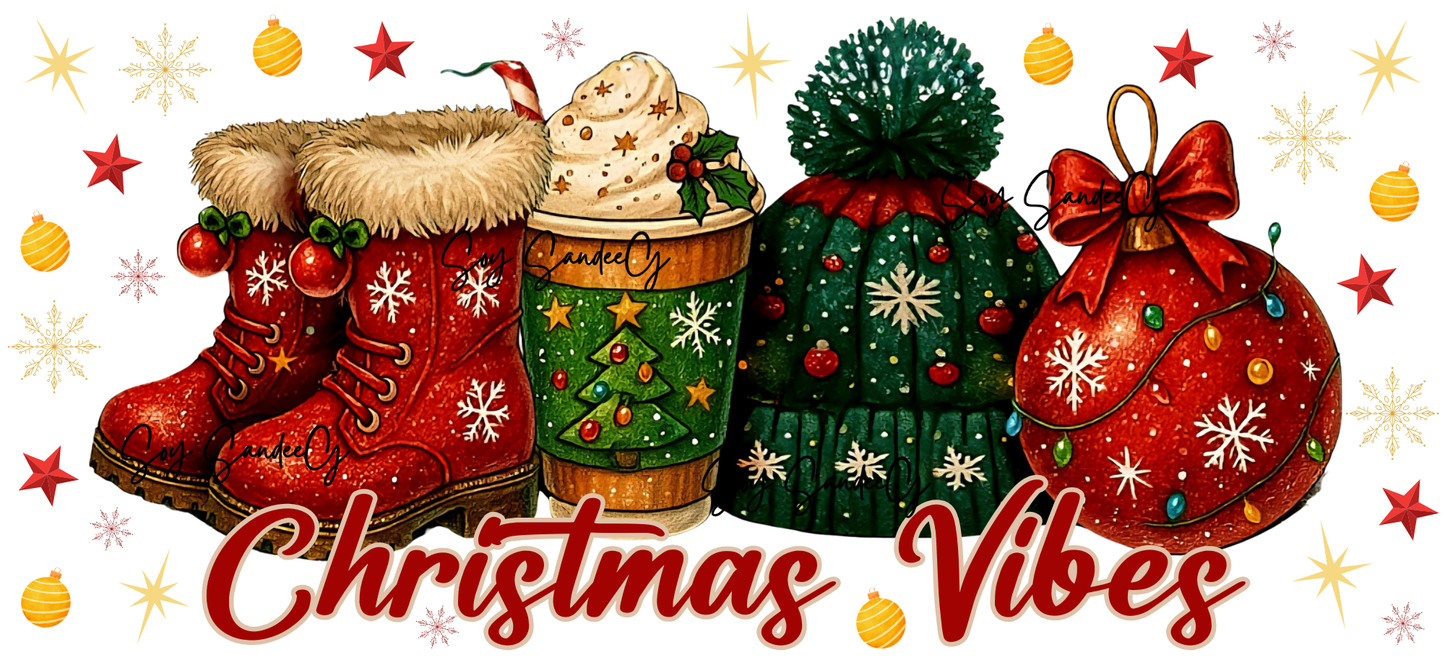 Christmas Vibes - UVDTF Wrap for cups/hard surfaces sticker