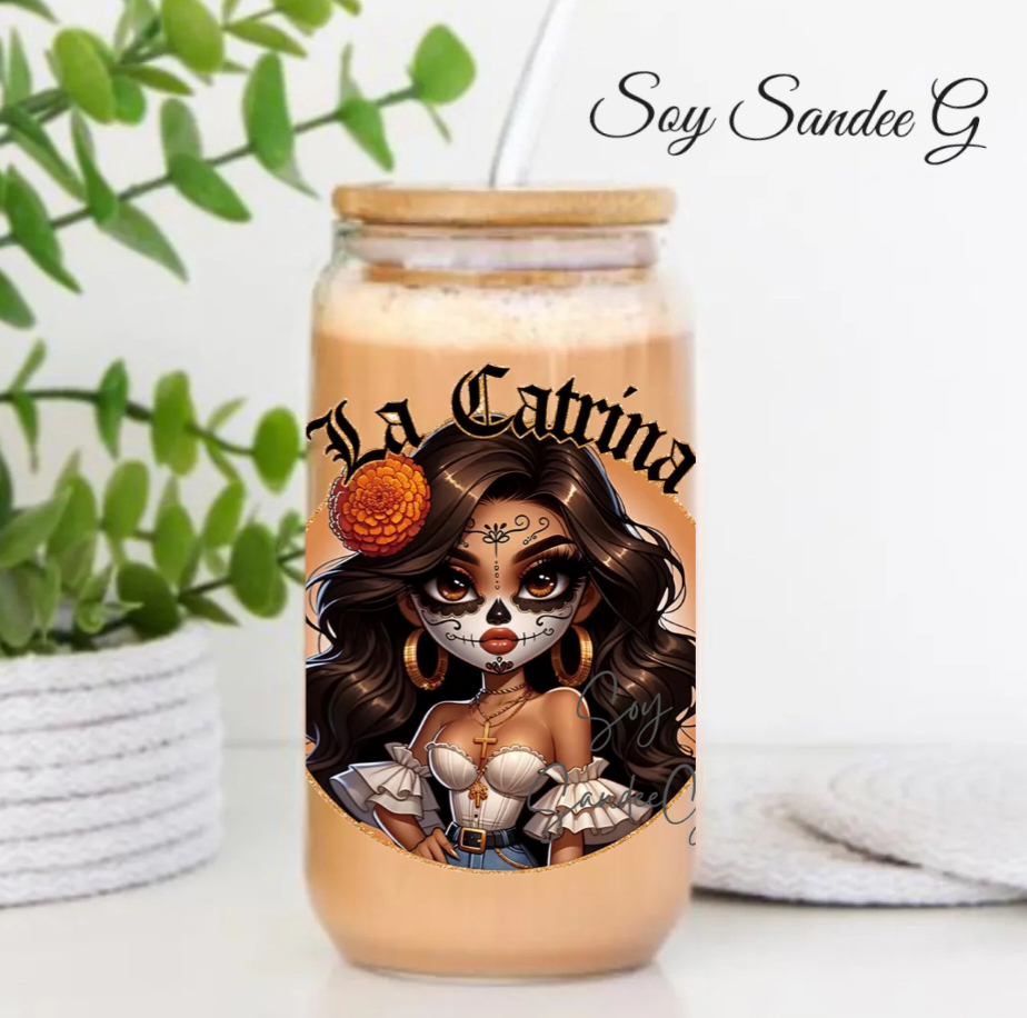 La Catrína Skully - UVDTF Wrap for cups/hard surfaces sticker