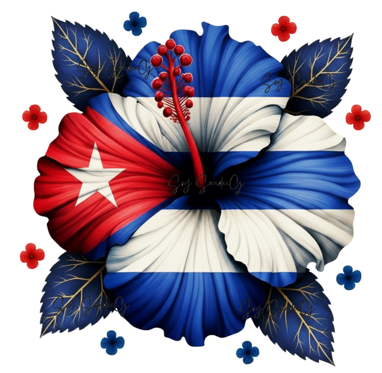 Cuban Hibiscus - UVDTF Decal for cups/hard surfaces sticker