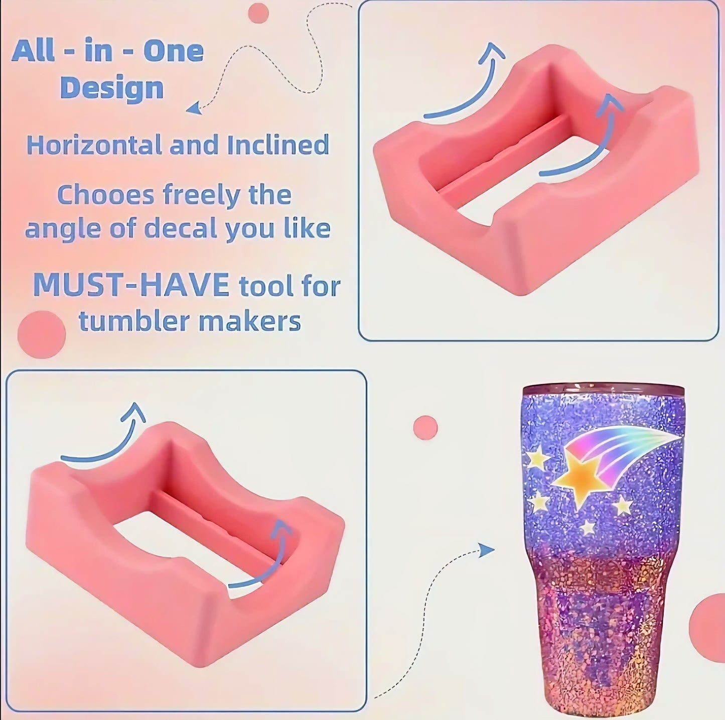 Soporte de copa para ayudar a aplicar la envoltura UVDTF