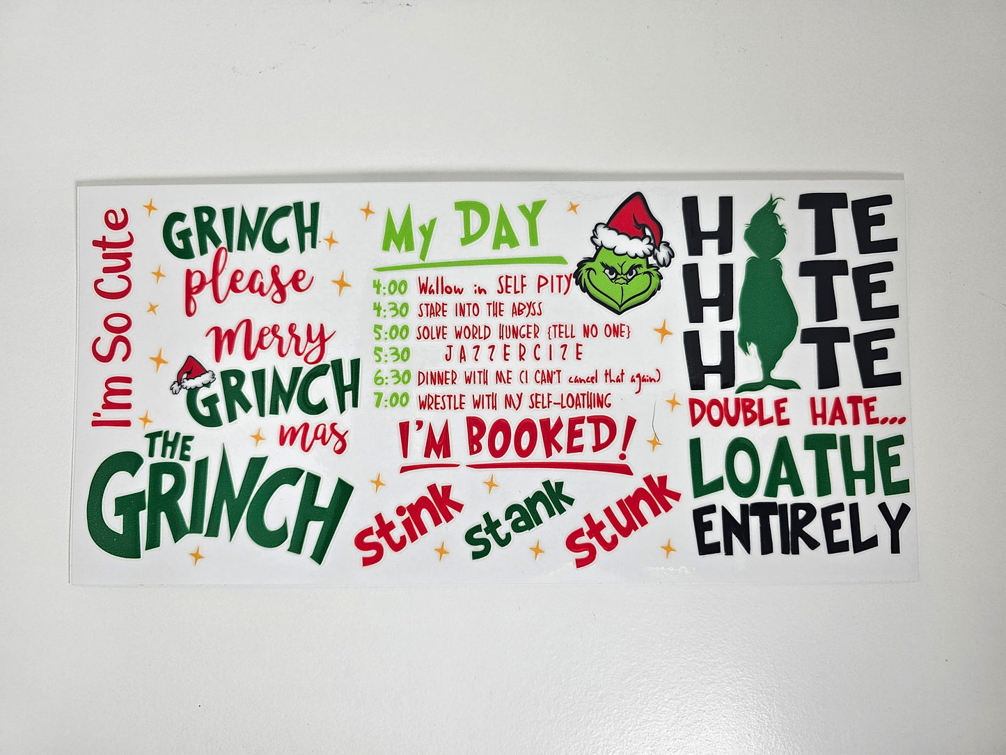 Hate Hate Hate Loathe - UVDTF Wrap for cups/hard surfaces sticker