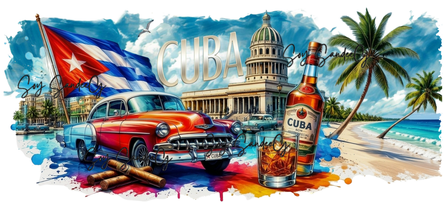 Cuba #3 - UVDTF Wrap for cups/hard surfaces sticker